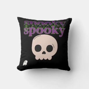Spooky Skull und Ghost glücklich Halloween Kissen