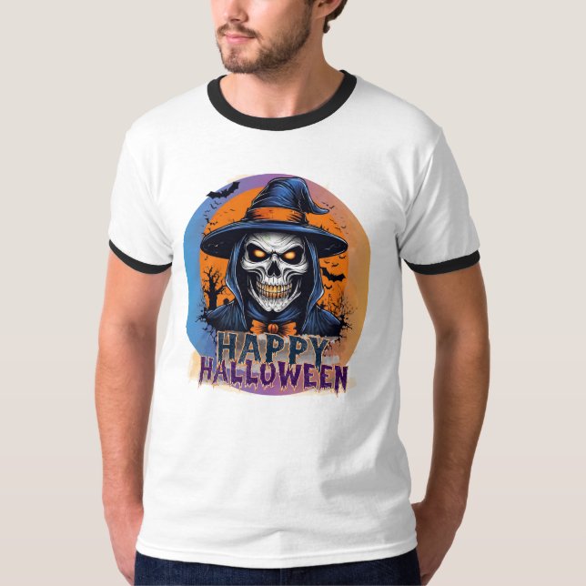 Spooky Skull Witch Halloween Art-88888 T-Shirt (Vorderseite)
