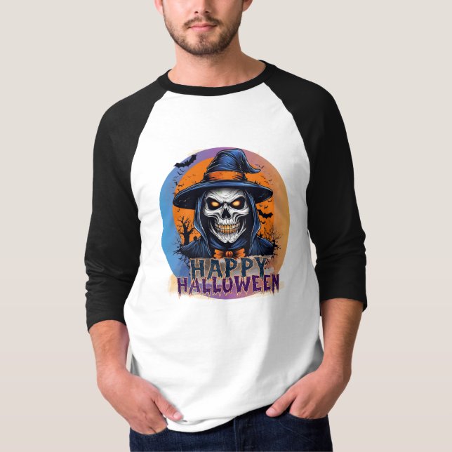 Spooky Skull Witch Halloween Art-88888 T-Shirt (Vorderseite)