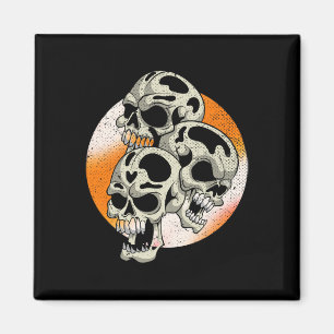 Spooky Skulls Halloween Kostüm Party Beängstigend Magnet