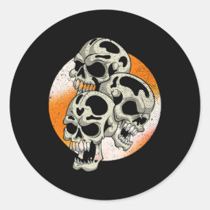 Spooky Skulls Halloween Kostüm Party Beängstigend  Runder Aufkleber