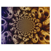 Spooky Skulls Lila Schwarzer Abstrakter Pop Kunst