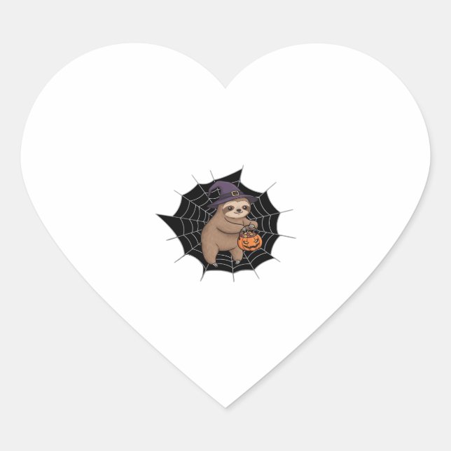 Spooky Sloth Halloween Spaß - Niedlicher Trick ode Herz-Aufkleber (Vorderseite)