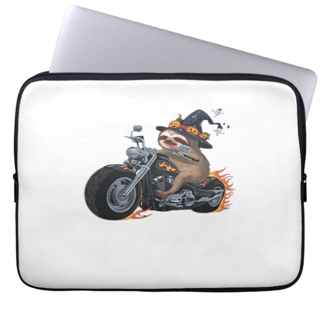 Spooky Sloth Motorcycle Ride Halloween Biker Fun C Laptopschutzhülle (Vorderseite)
