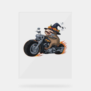 Spooky Sloth Motorrad-Ride Halloween Biker Fun C Acrylschild