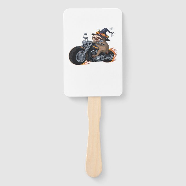 Spooky Sloth Motorrad-Ride Halloween Biker Fun C Fächer (Vorderseite)