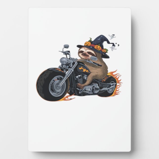 Spooky Sloth Motorrad-Ride Halloween Biker Fun C Fotoplatte (Vorderseite)
