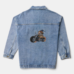 Spooky Sloth Motorrad-Ride Halloween Biker Fun C Jeansjacke