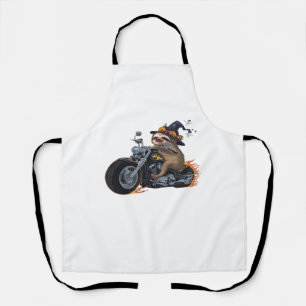 Spooky Sloth Motorrad-Ride Halloween Biker Fun C Schürze