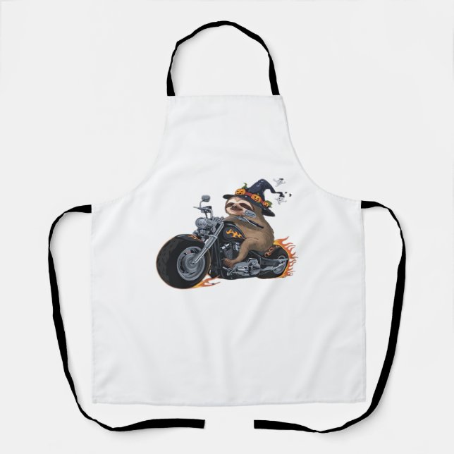 Spooky Sloth Motorrad-Ride Halloween Biker Fun C Schürze (Vorderseite)