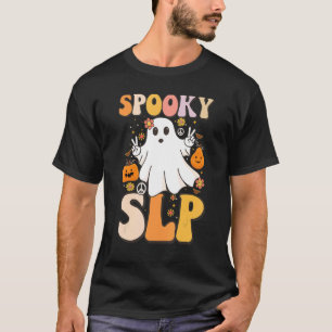 Spooky SLP Groovy Halloween Speech Pathol T-Shirt