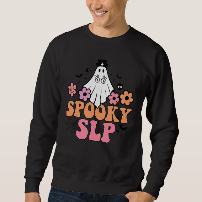 Spooky SLP Speech Language Pathologist Ghost Hallo Sweatshirt (Vorderseite)