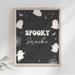 Spooky Snacks Halloween-Party Sign Poster