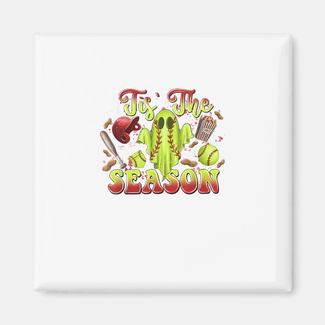 Spooky Softball Costume Funny Halloween Dies ist d Magnet (Vorne)