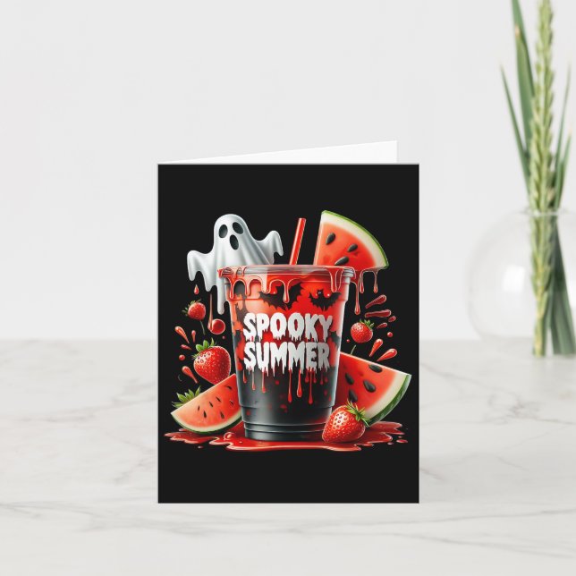 Spooky Sommergetränke Summerween Vibes Funny Summe Karte (Vorderseite)