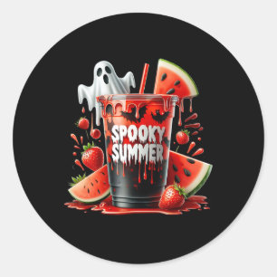 Spooky Sommergetränke Summerween Vibes Funny Summe Runder Aufkleber