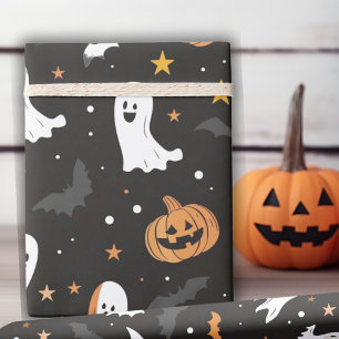 Spooky Specters und Ghoulish Gourds Halloween Geschenkpapier