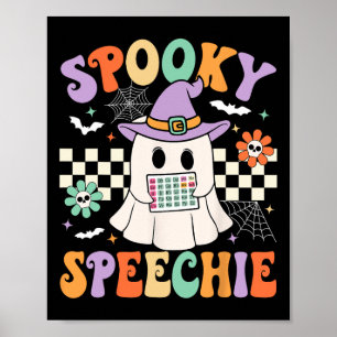 Spooky Speechie Speech Therapie Halloween Retro Sl Poster