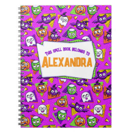 Spooky Spell Book Halloween Personalized Notebook Notizblock