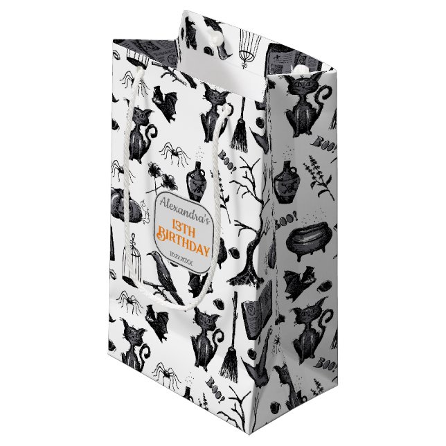 Spooky Spellband Halloween Geburtstagsparty Kleine Geschenktüte (Vorderseite Schrägansicht)
