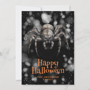 Spooky Spider Cobweb Happy Halloween Card Feiertagskarte