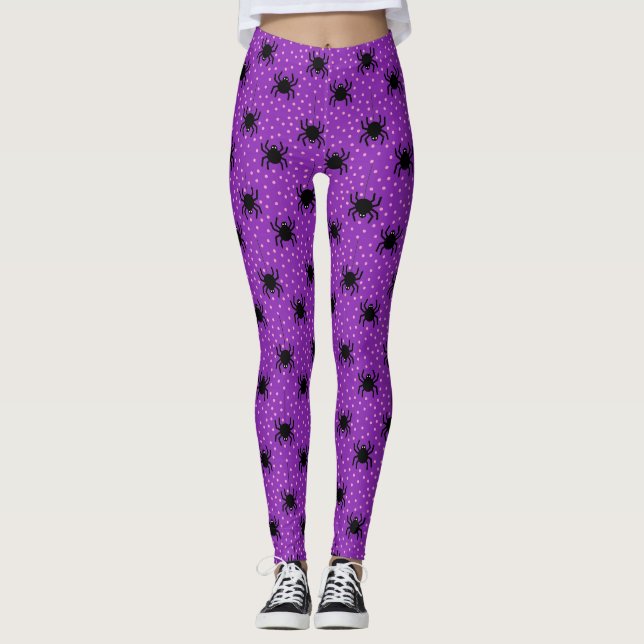 Spooky Spider Halloween Leggings (Vorderseite)