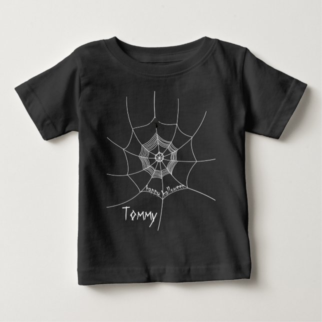 Spooky Spider im Spider Web Baby T-shirt (Vorderseite)