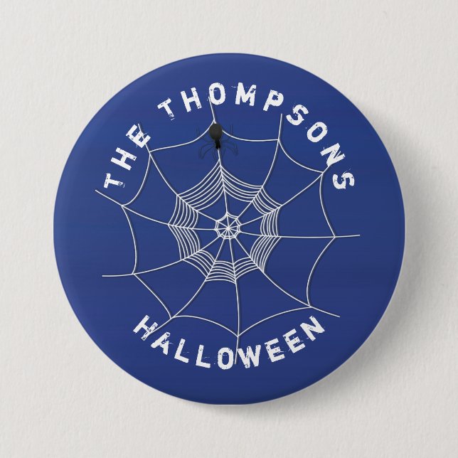 Spooky Spider in Spider Web Button (Vorderseite)