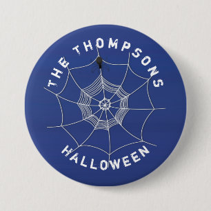 Spooky Spider in Spider Web Button