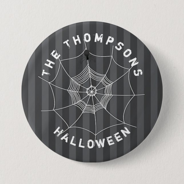 Spooky Spider in Spider Web Button (Vorderseite)