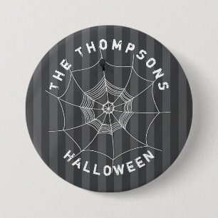 Spooky Spider in Spider Web Button
