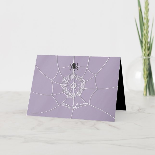 Spooky Spider in Spider Web Card Karte (Vorderseite)