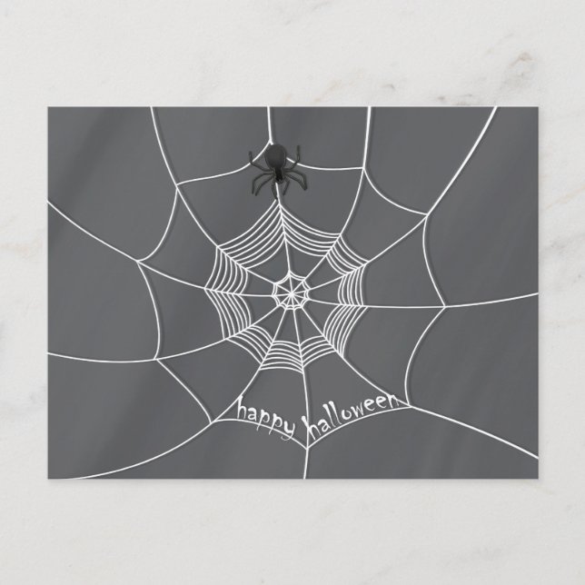 Spooky Spider in Spider Web Postcard Postkarte (Vorderseite)