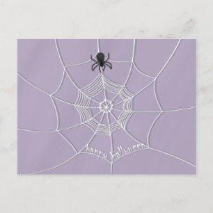 Spooky Spider in Spider Web Postcard Postkarte