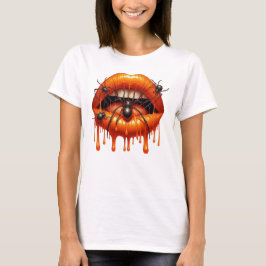 Spooky Spider Tropfen Lips T-Shirt