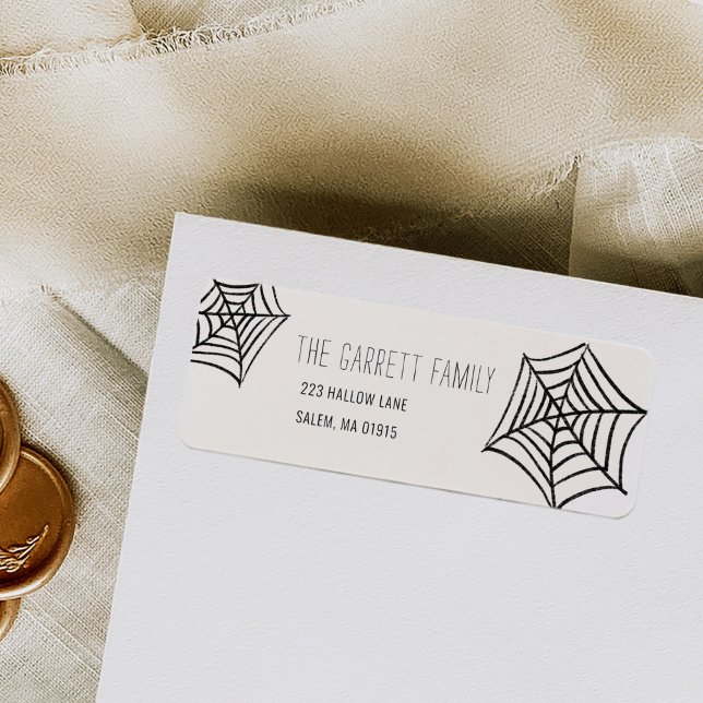 Spooky Spider Web Illustration Rücksendeadresse (Spooky Spider Web Illustration Return Address Label)