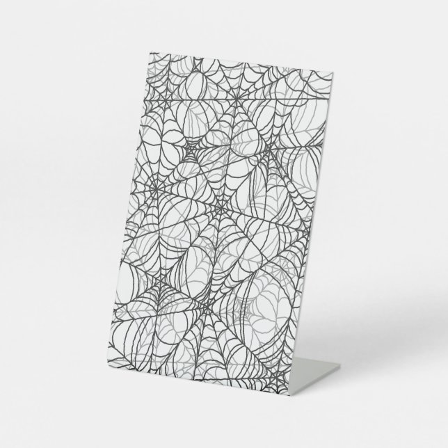 Spooky Spider Webmuster - Halloween-Geschenke Sockelschild (Vorderseite)