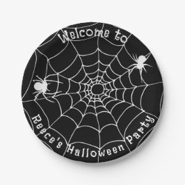 Spooky Spiders und Cobwebes Halloween-Party Pappteller