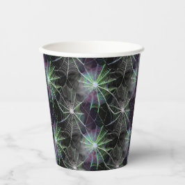 Spooky Spiderweb Green Pappbecher