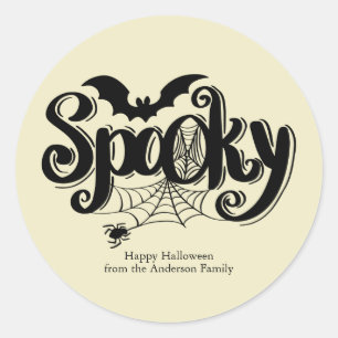 Spooky Spiderweb Halloween Runder Aufkleber