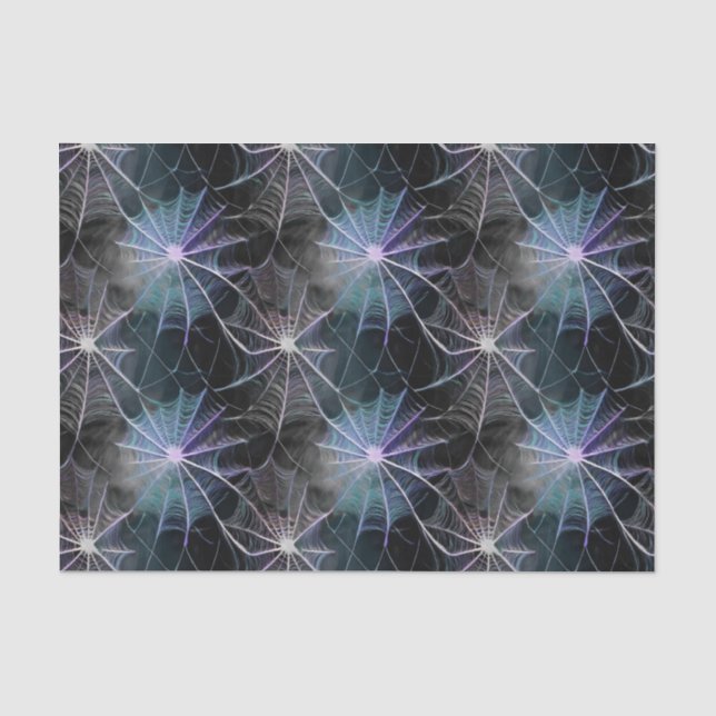 Spooky Spiderweb Nahtloses Design Seidenpapier (Vorderseite)
