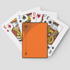 Spooky Spinnennetze Orange und Schwarz Spielkarten