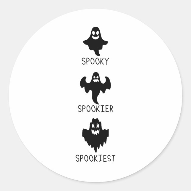 Spooky spookier spookiest runder aufkleber (Vorderseite)
