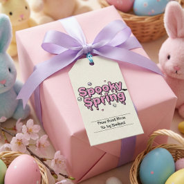 Spooky Spring Pastel Goth Easter Tag Pink Dripping Geschenkanhänger