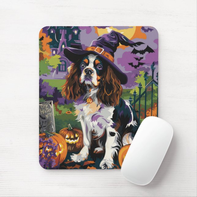 Spooky Springer Spanier Halloween Hexenkürbis Mousepad (Mit Mouse)