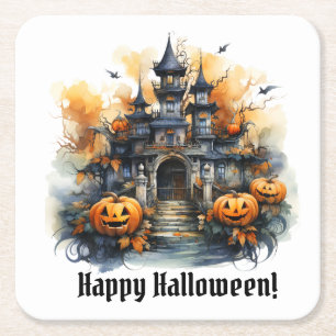 Spooky Spuk Castle Halloween Paper Untersetzer