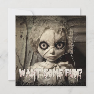Spooky Spuk Doll Adult Einladung