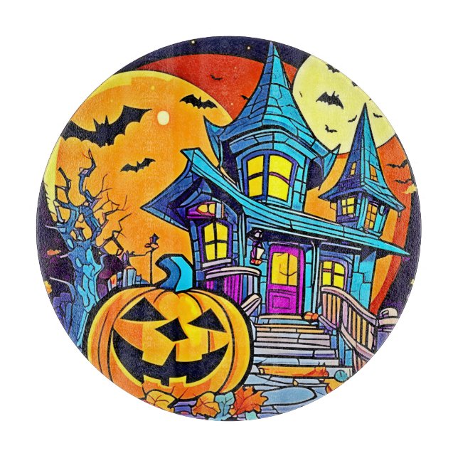 Spooky Spuk House Artwork Schneidebrett (Vorderseite)