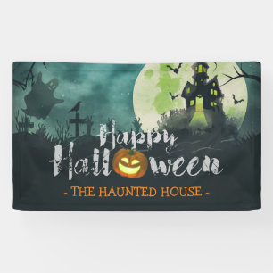 Spooky Spuk House Costume Night Sky Halloween Banner