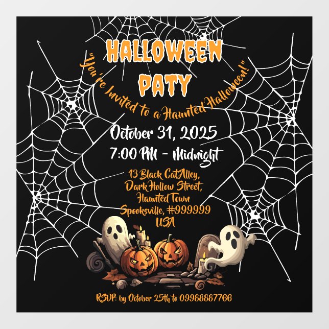 🎃 Spooky Spuk House Fensterklammer 👻 🕷️ Fensteraufkleber (Blatt)